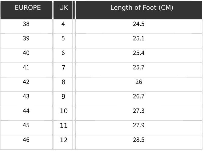 mens shoe size conversion