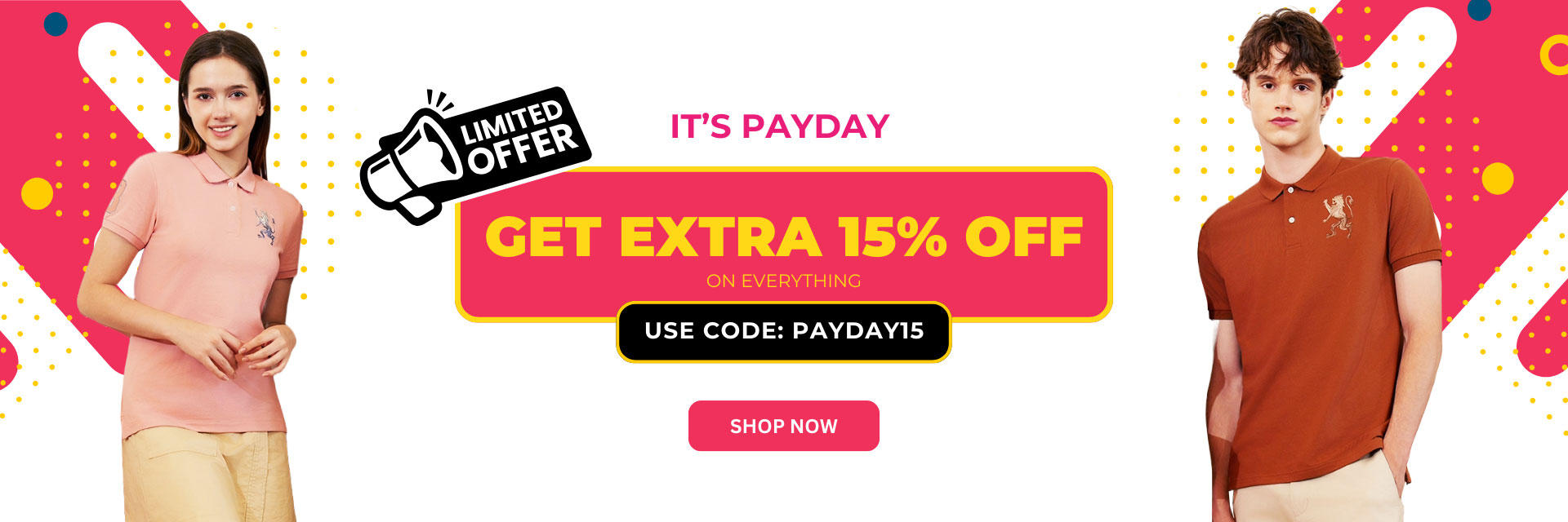 Extra 15% OFF using the codePAYDAY15