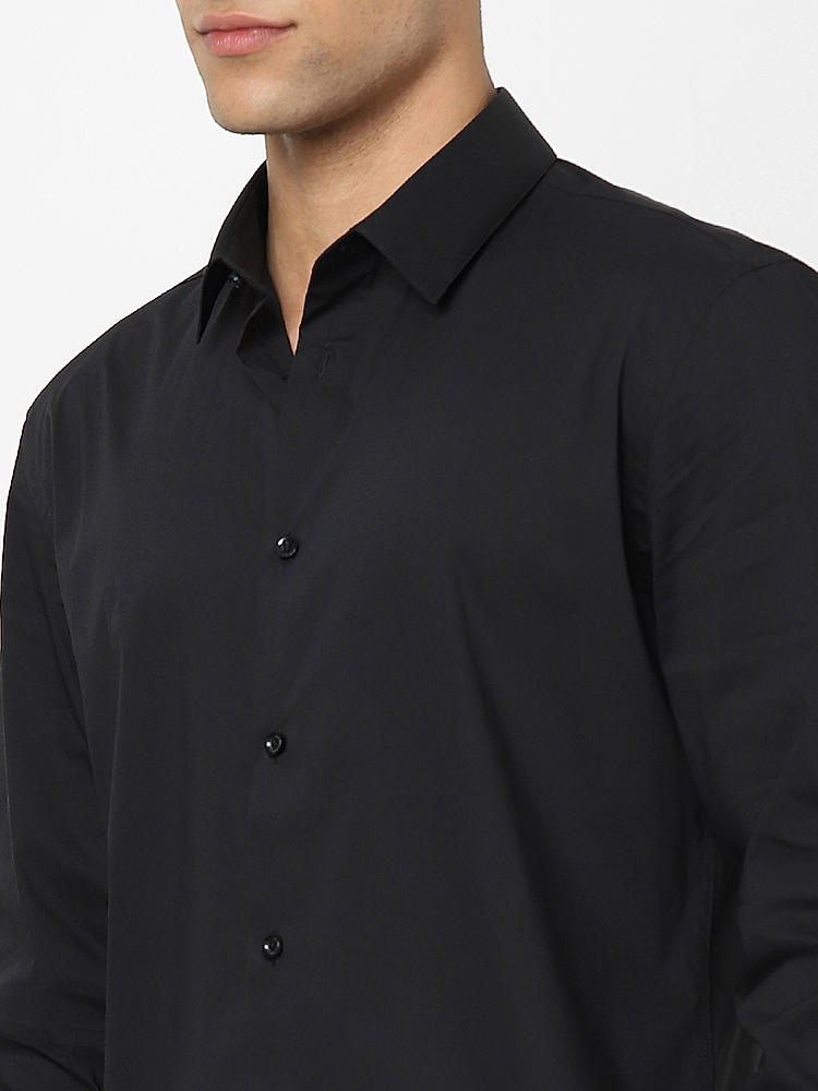 Buy Black Solid Regular Fit Shirt for Men Online at Celio