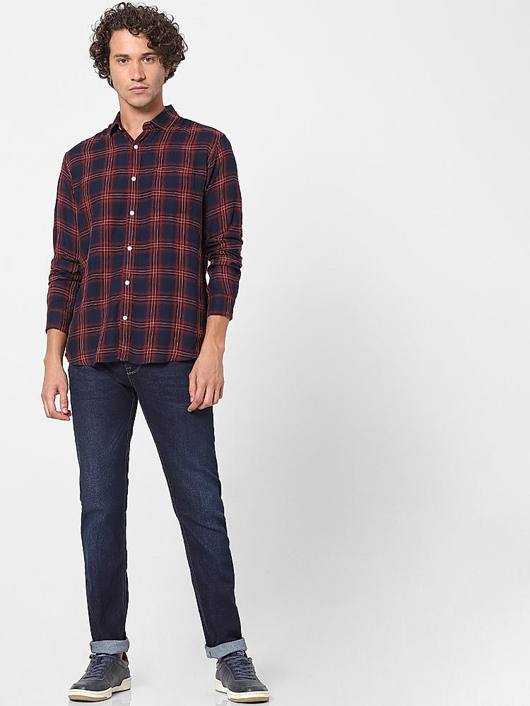 Buy Red Checked Shirt for Men Online at Celio