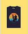 Sunset Surfing Graphic T-shirt - Navy Blue