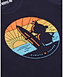 Sunset Surfing Graphic T-shirt - Navy Blue