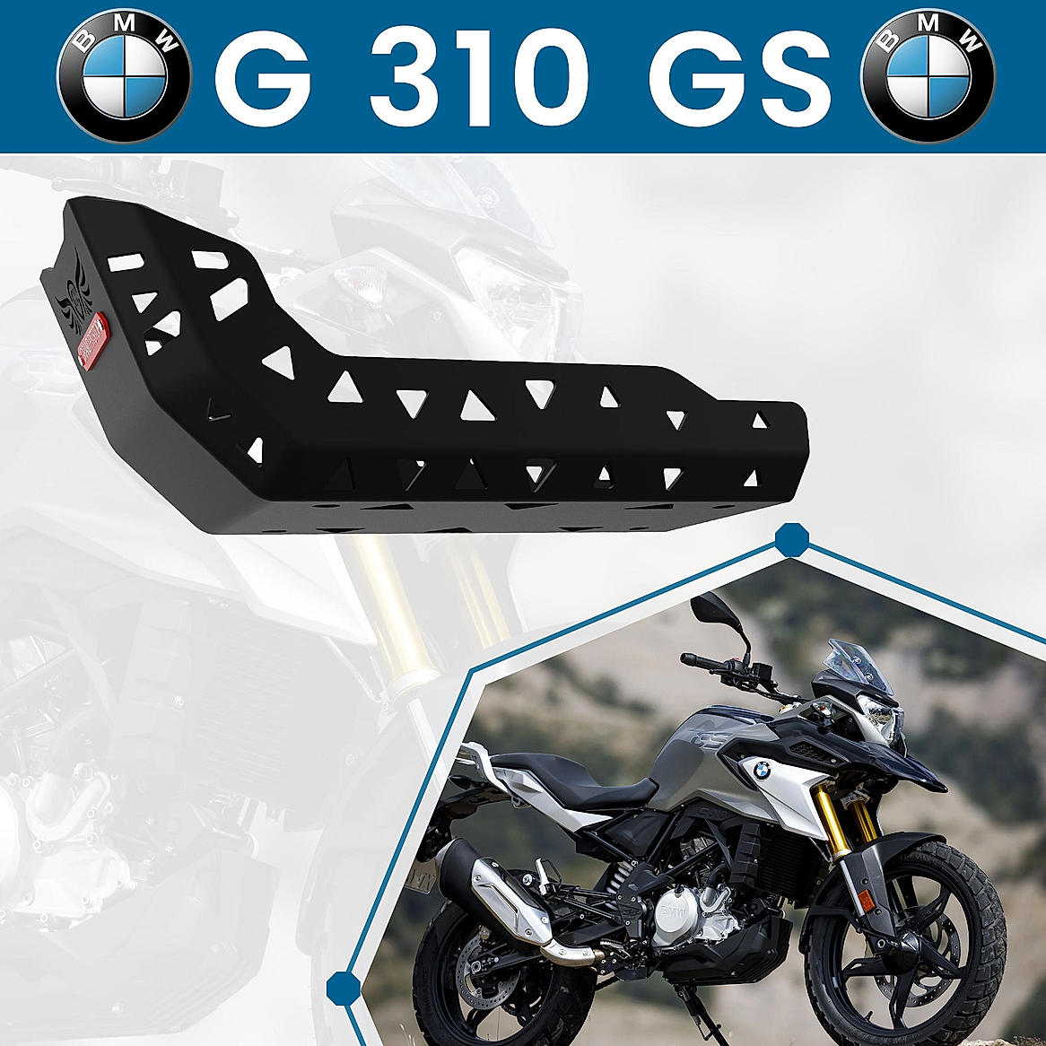 Aluminium Sumpguard for BMW G310 GS Black