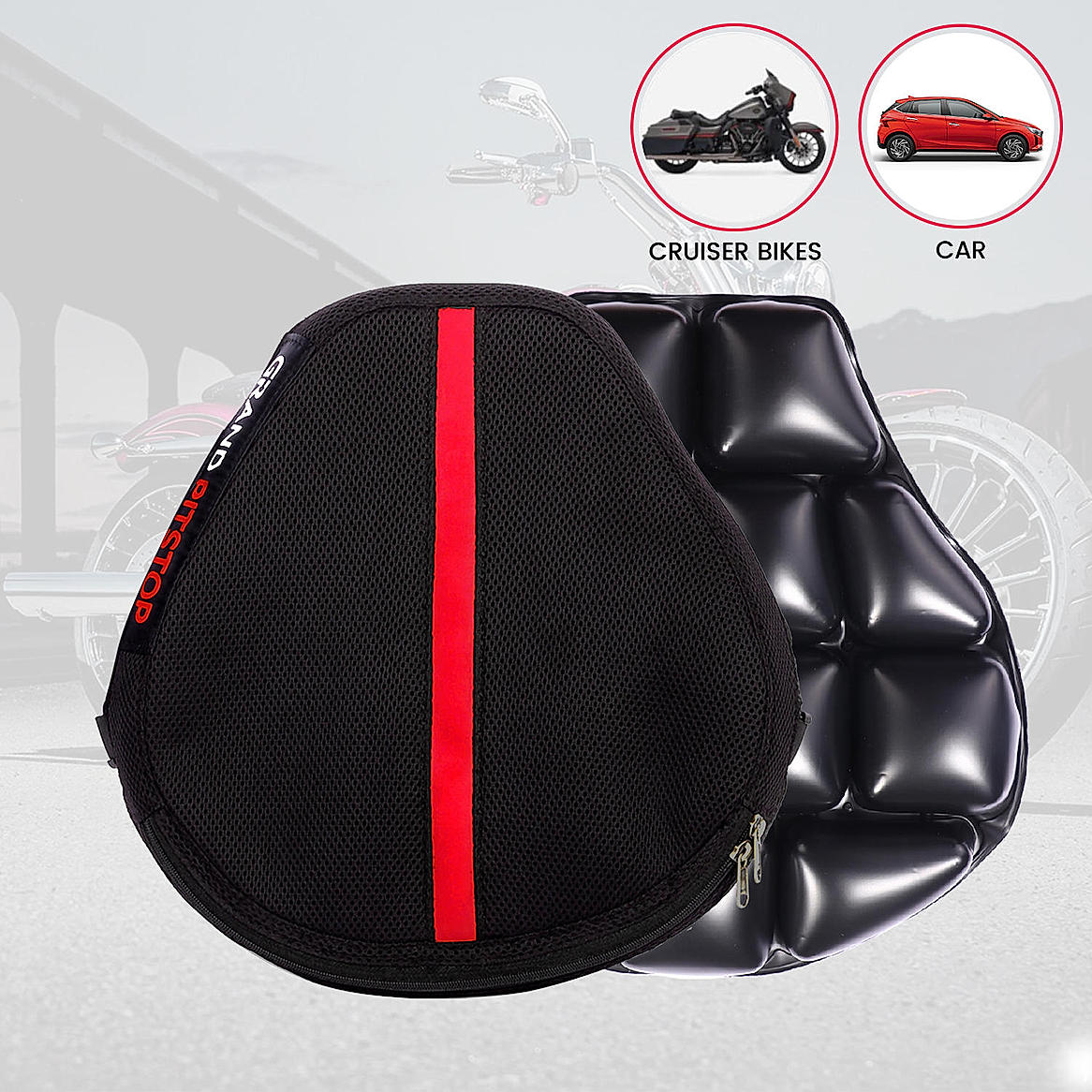 Buy Air Comfy Seat Cushion for Motorcycle Long Rides Cruiser Premium Online at Grandpitstop AirSeat Cruiser Pre WOP