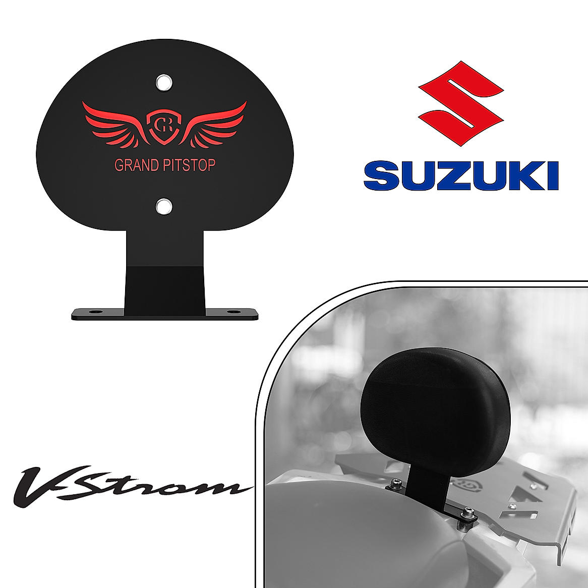 Backrest Stand for SUZUKI - V Strom - Black