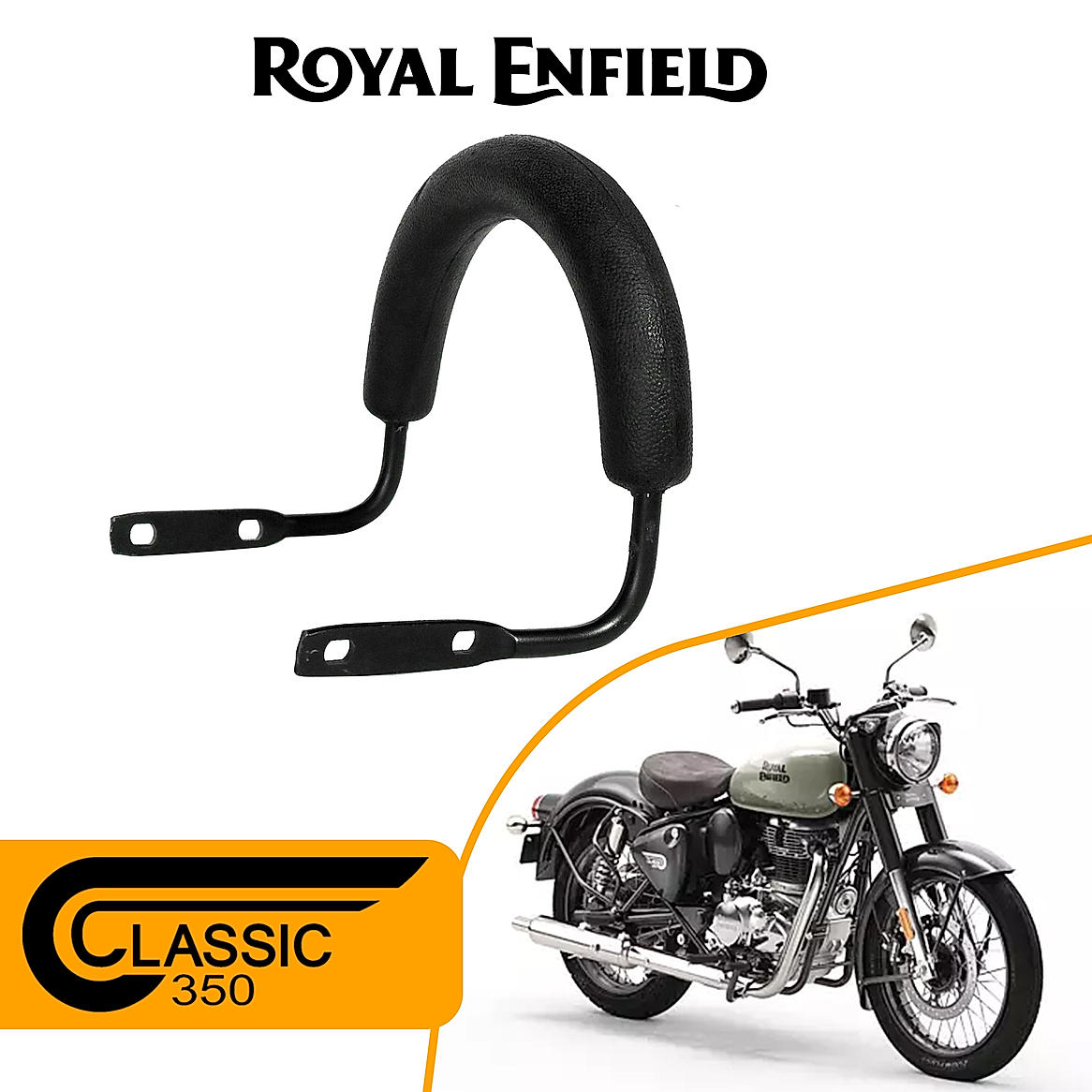 Backrest Support for Royal Enfield CLASSIC 350 Black