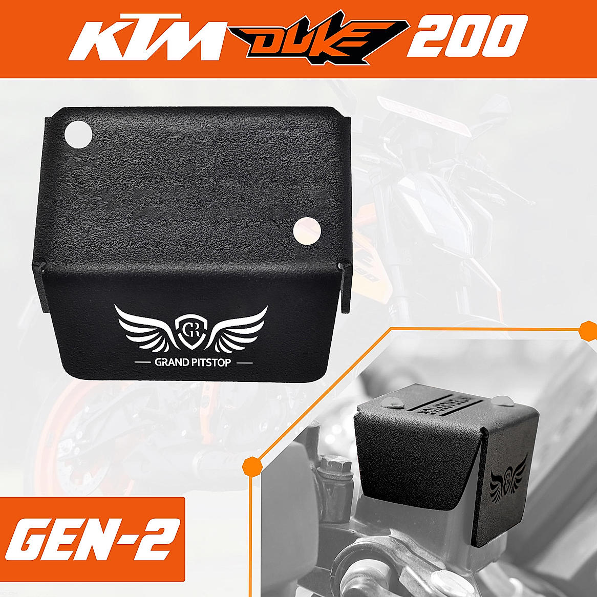 Front Fluid Reservoir Cover for KTM DUKE 200 Gen 2 - Black