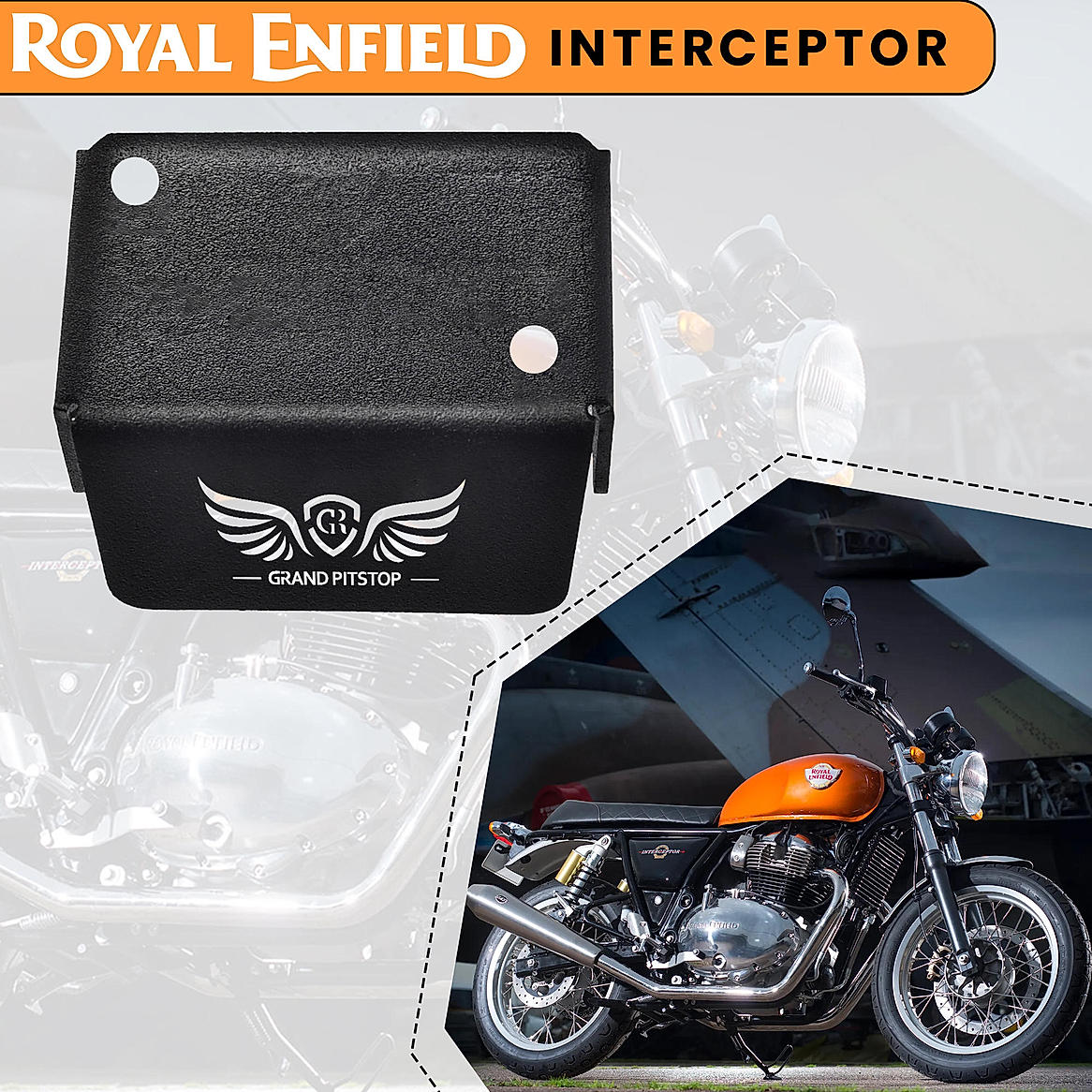 FRONT FLUID RESERVOIR COVER - Black for Royal Enfield - INTERCEPTOR