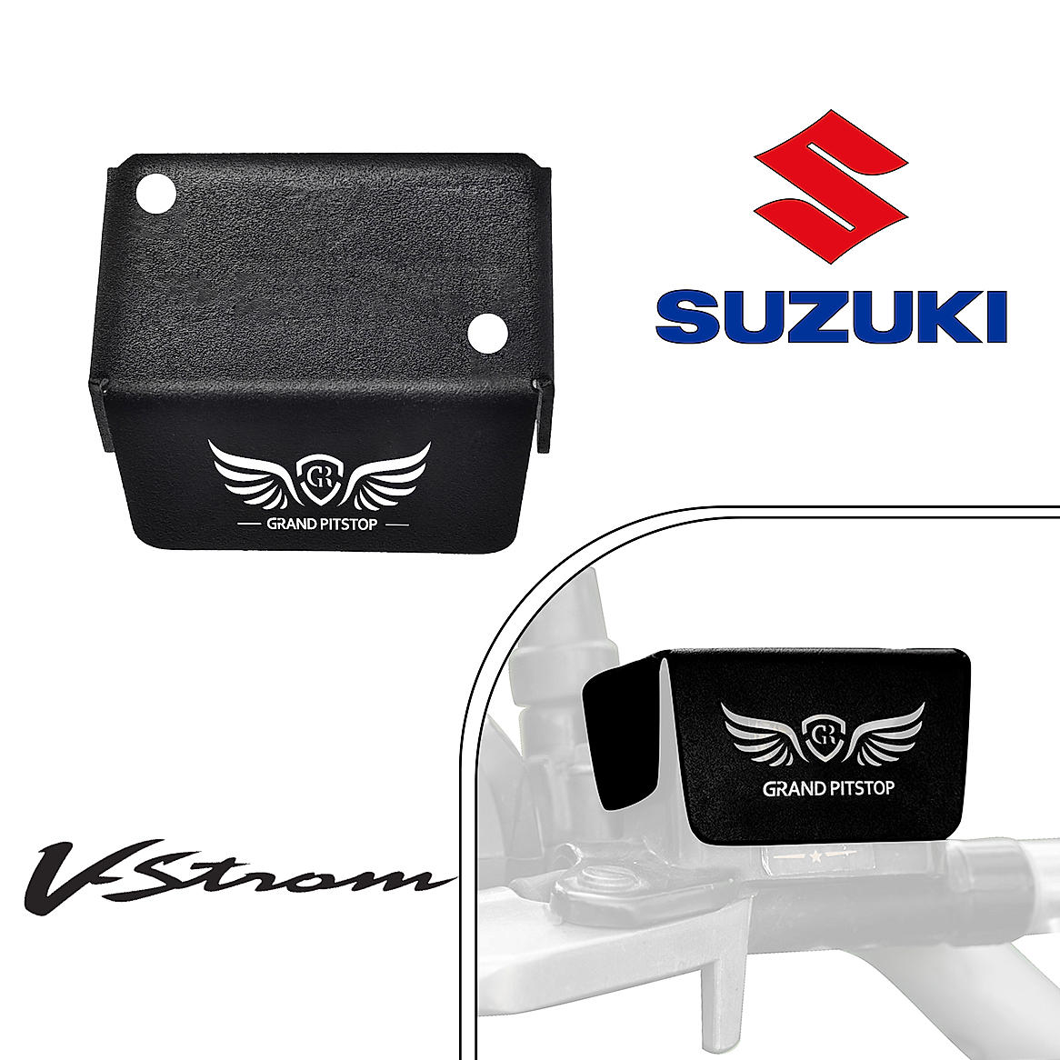 FRONT FLUID RESERVOIR COVER - Black for SUZUKI - V-STROM