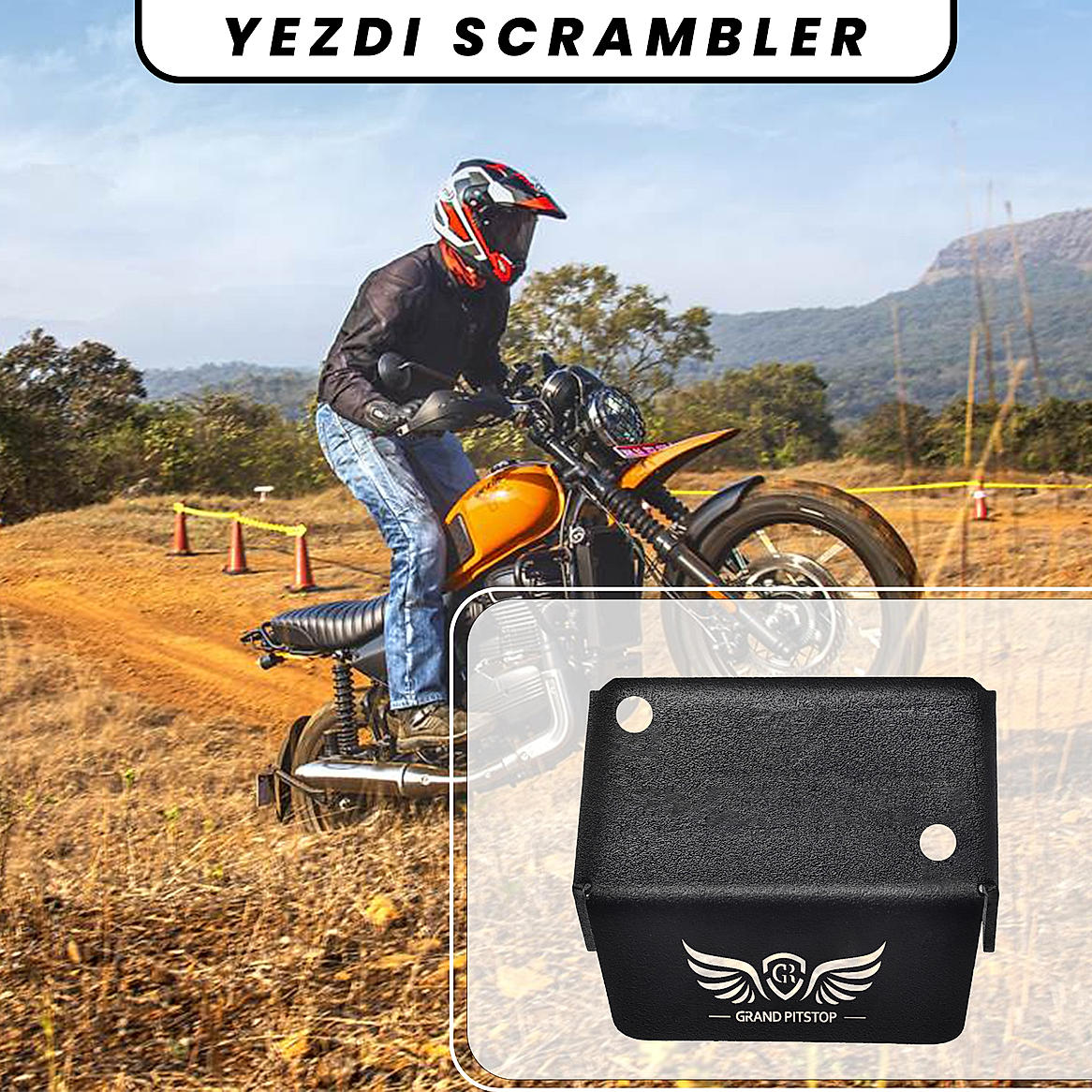 FRONT FLUID RESERVOIR COVER - Black for YEZDI - SCRAMBLER