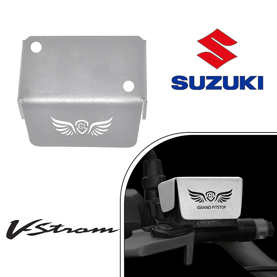 FRONT FLUID RESERVOIR COVER - Silver for SUZUKI - V-STROM