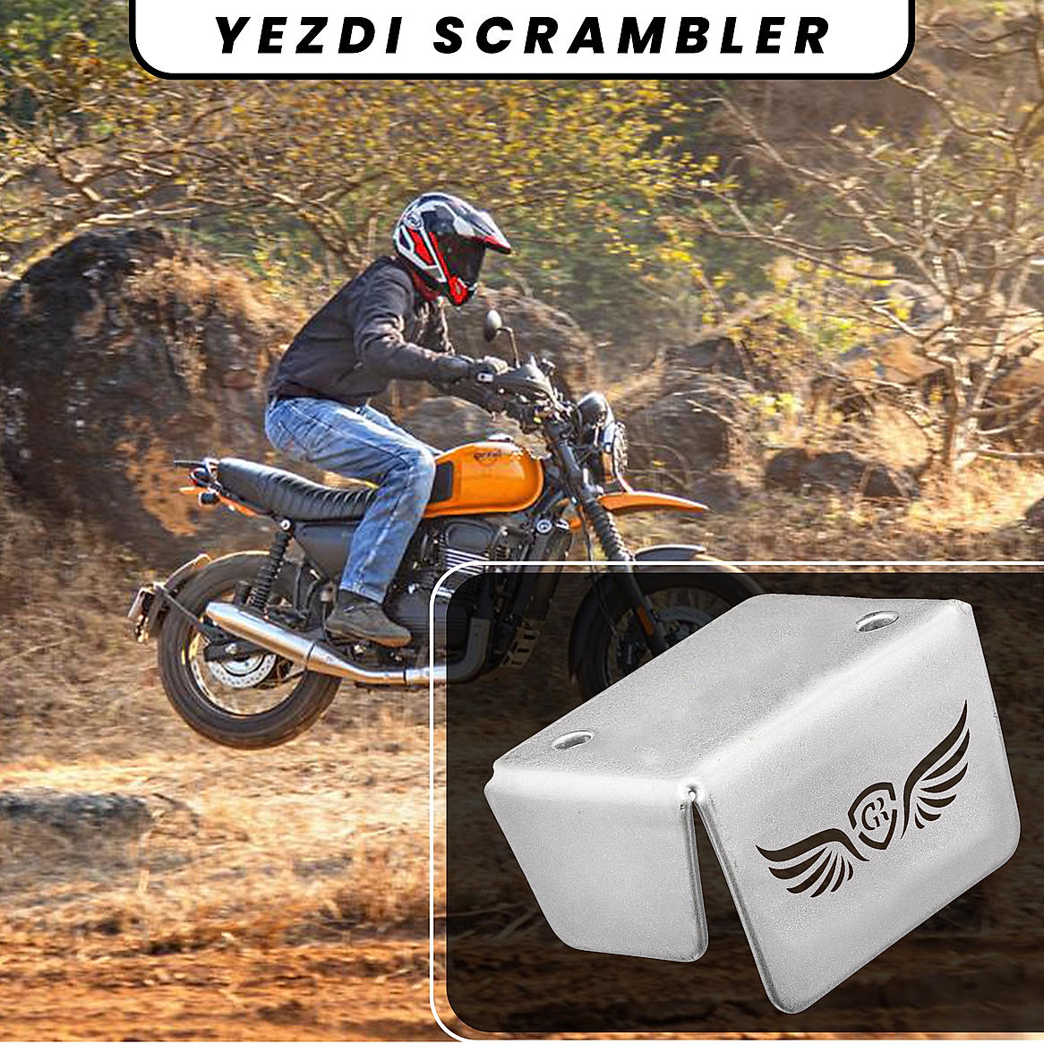 FRONT FLUID RESERVOIR COVER - Silver for YEZDI - SCRAMBLER