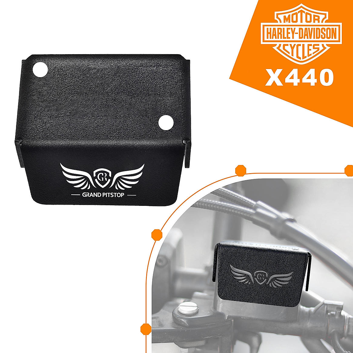 GRAND PITSTOP Front Fluid Reservoir Cap for HARLEY DAVIDSON X 440 Black