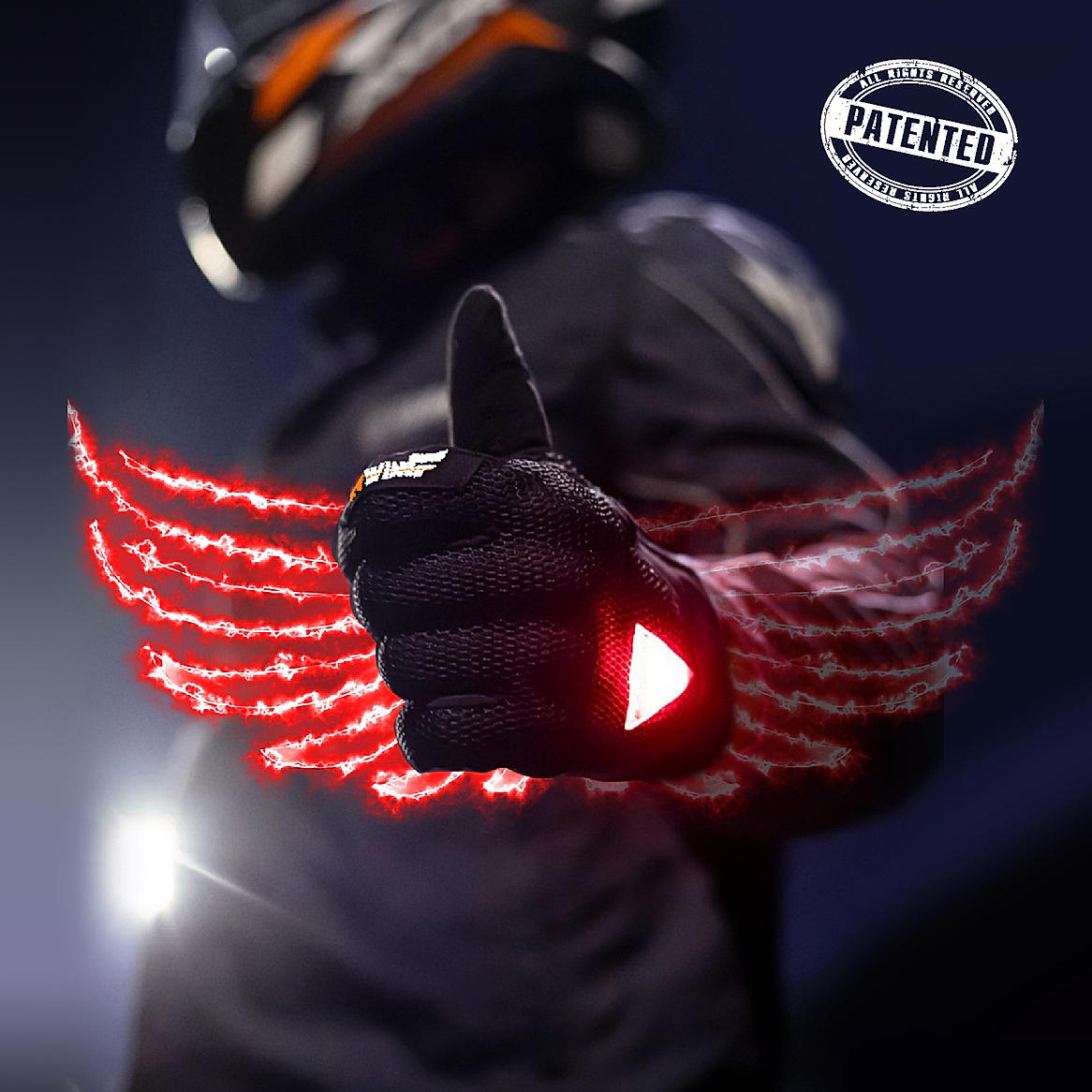 Night Wing Motorcycle Gloves - White