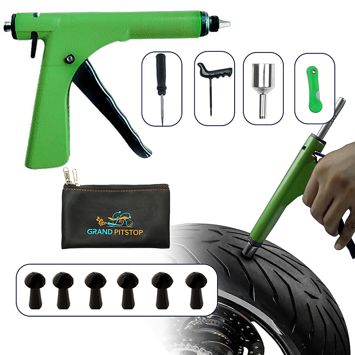 Tubeless Tyre Bike Puncture Repair Kit Online in India GrandPitstop