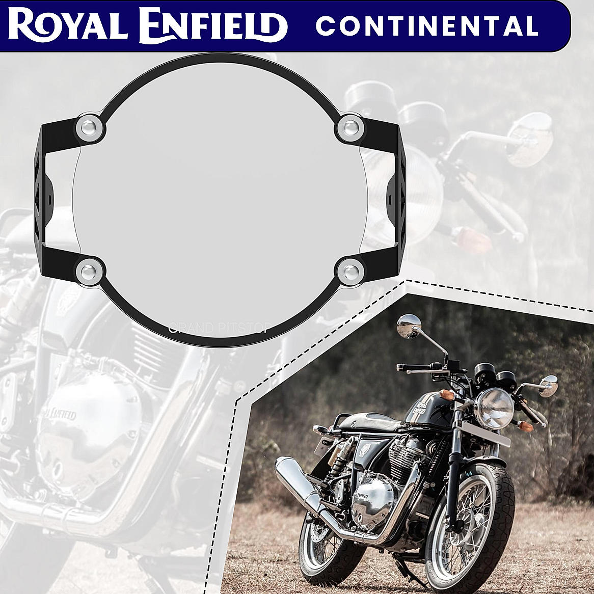 HEADLIGHT GUARD - Black for Royal Enfield - CONTINENTAL GT