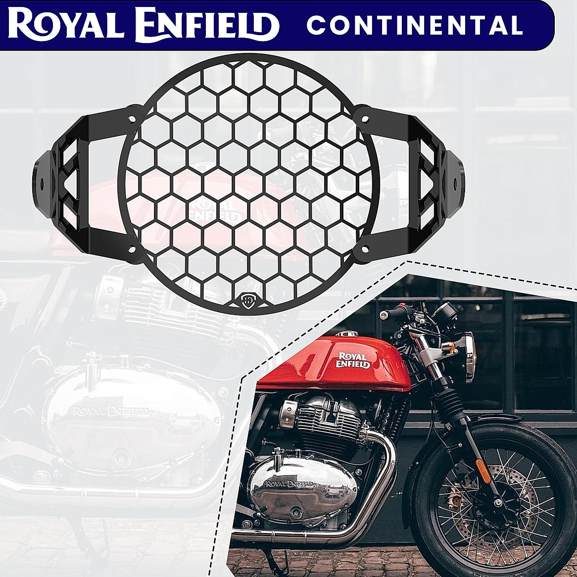 HEADLIGHT GRILL - Black for Royal Enfield - CONTINENTAL GT