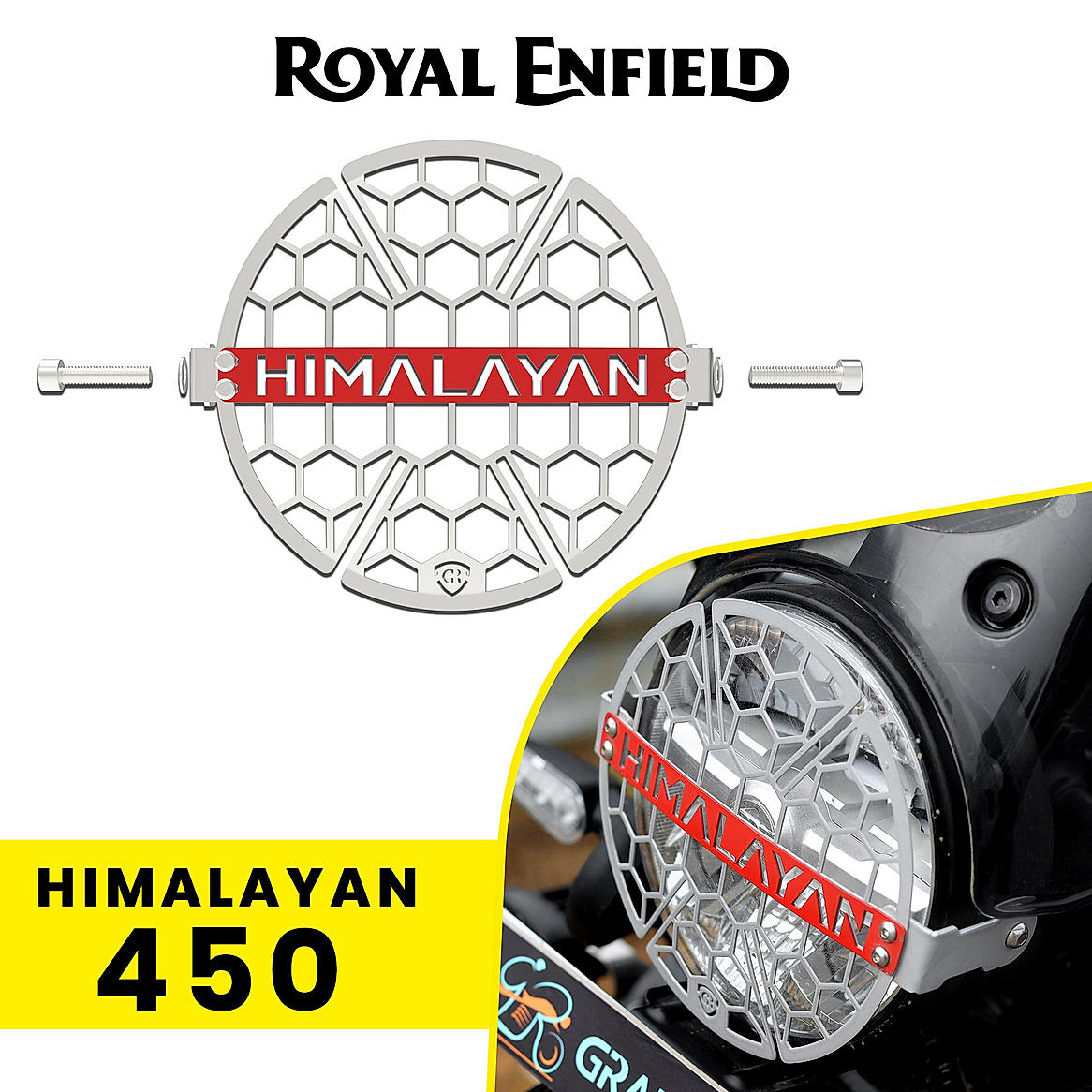 Headlight Grill for Royal Enfield Himalayan 450 - Silver