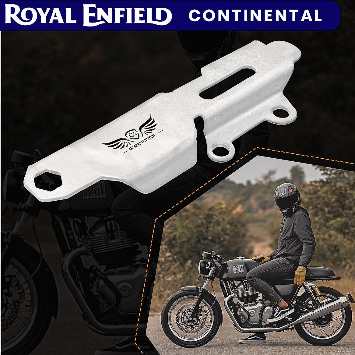 MASTER CYLINDER PROTECTOR - Silver for Royal Enfield - CONTINENTAL GT