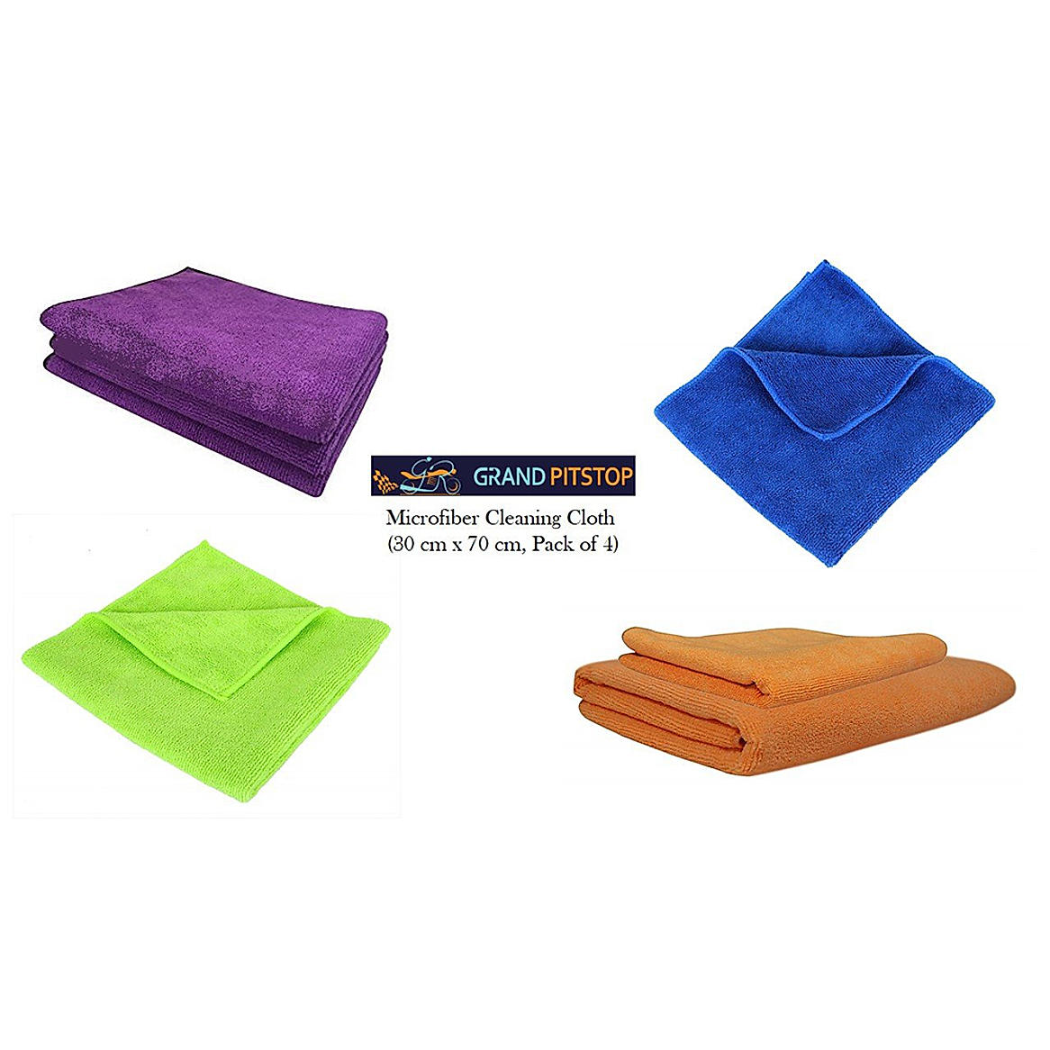 Microfiber Cleaning Cloth (30 cm X 70 cm, Assorted Color)- Pack of four