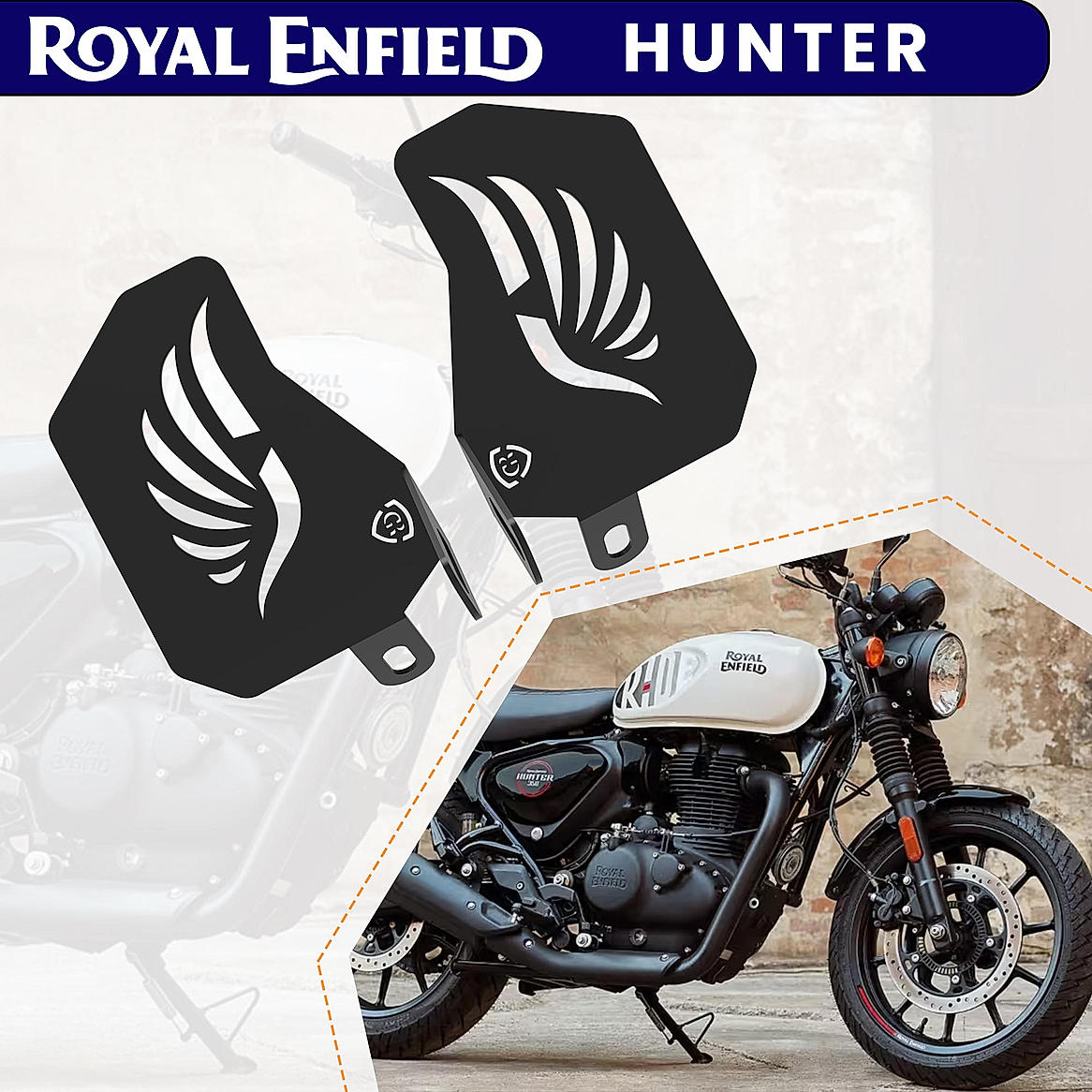 PILLION RIDER FOOTREST (PAIR) - Black for Royal Enfield - Hunter