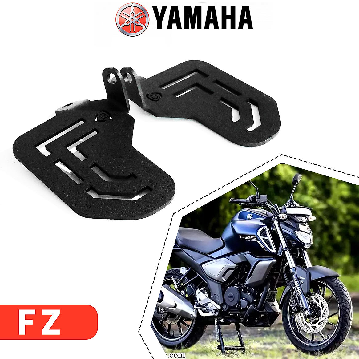 Pillion Footrest for Yamaha FZ Black Pair