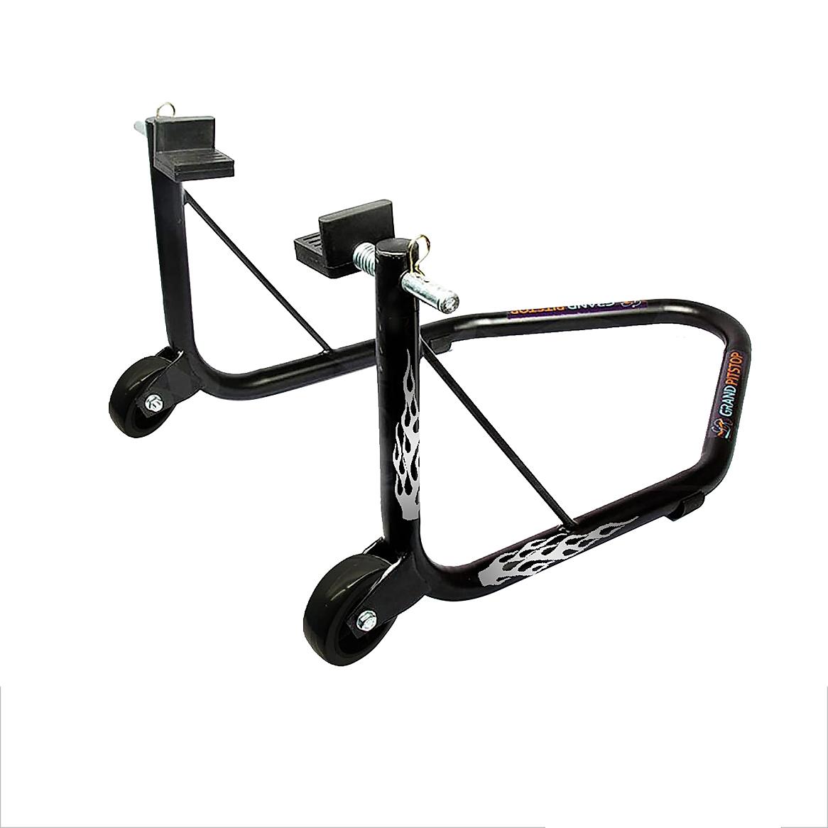 Non-Dismantable Classic Rear Paddock Stand without Skate Wheels - Black - (Bike Wt upto: 350 kgs)
