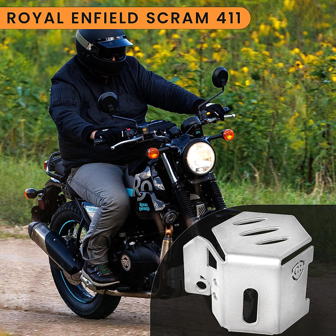 REAR BRAKE FLUID CAP - Silver for Royal Enfield - SCRAM 411