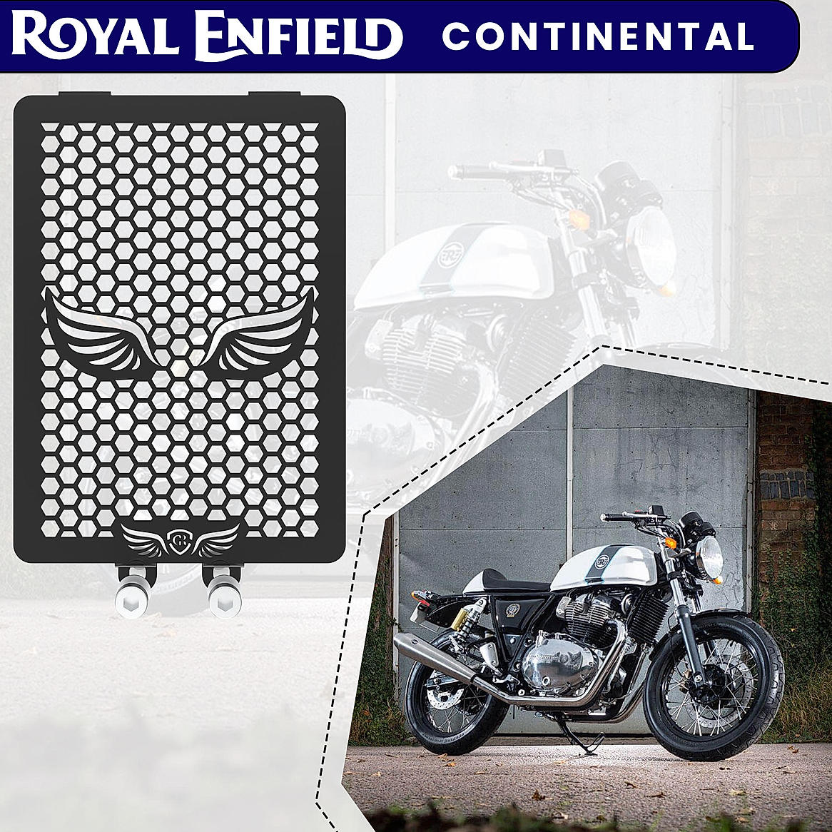 RADIATOR GRILL - Black for Royal Enfield - CONTINENTAL GT