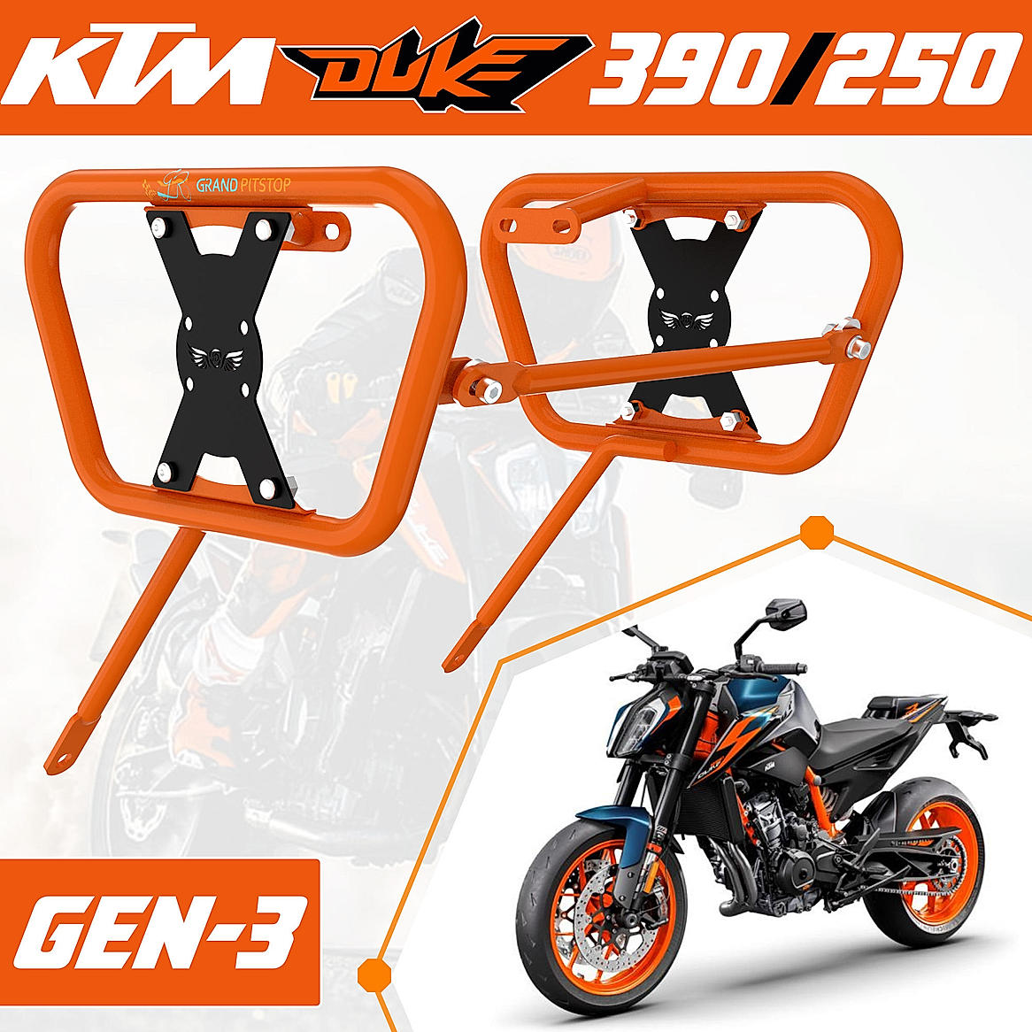 Saddle Stay for KTM DUKE 390/250 Gen 3 - Orange/Black
