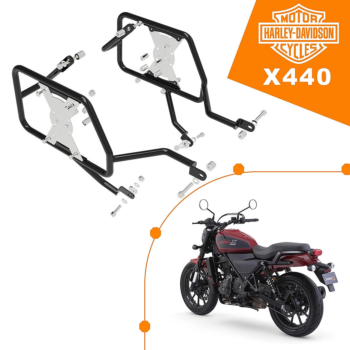 Saddle Stay for HARLEY DAVIDSON X 440 Black-Silver