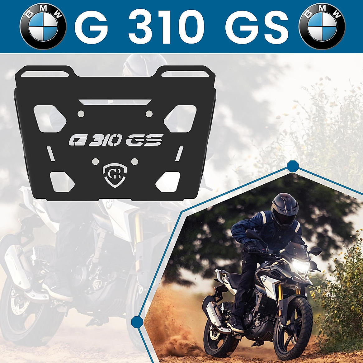 Top Rack Plate for BMW G310 GS Black