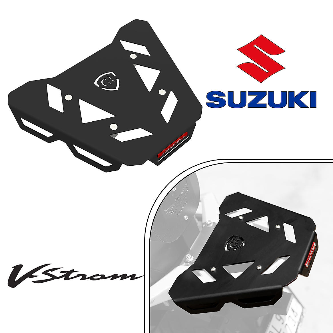 Top Rack Plate for SUZUKI - V Strom - Black