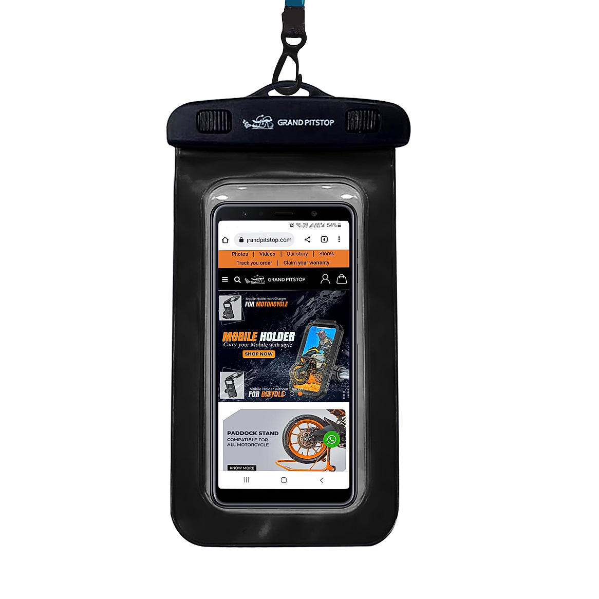 Buy Universal Waterproof Mobile Pouch iPhone Samsung Pixel Mi Oneplus Realme up to 7.0 inch Black Online at Grandpitstop WPPMobH Black