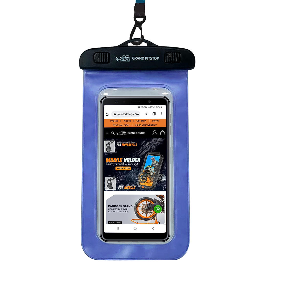 Universal Waterproof Mobile Pouch - iPhone, Samsung, Pixel, Mi, Oneplus, Realme up to 7.0 inch - Blue