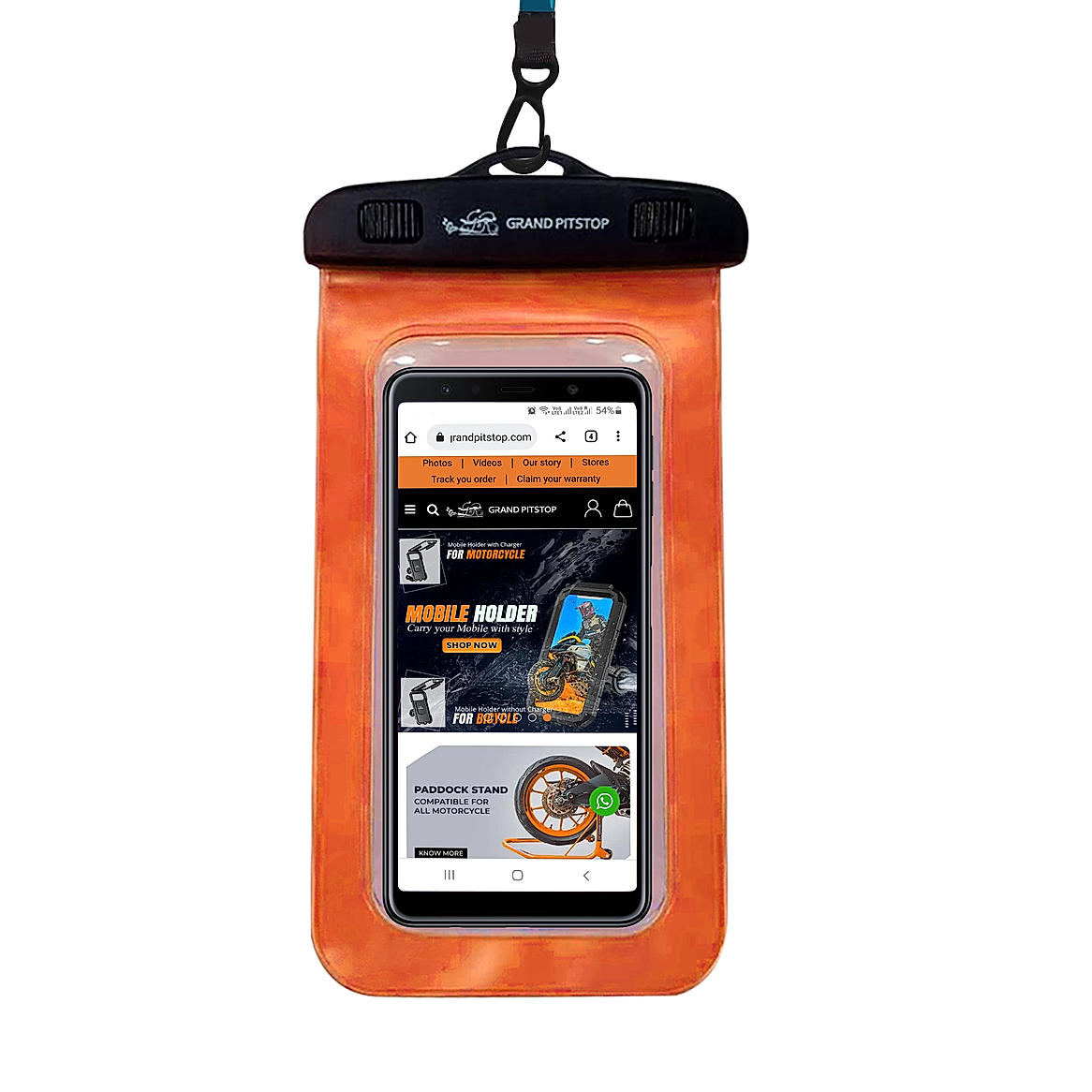 Universal Waterproof Mobile Pouch - iPhone, Samsung, Pixel, Mi, Oneplus, Realme up to 7.0 inch - Orange