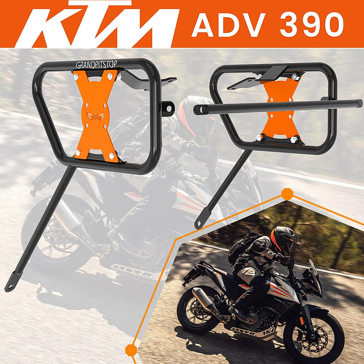 Saddle Stay for KTM ADVENTURE 390 X Black-Orange