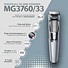 All in One Trimmer  - |  11 in 1 for Face, Head and Body | 75 Mins Run Time with Quick Charge | MG3760/33
