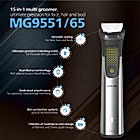 All in One Trimmer - I 15 in 1 Face, Body & Private Parts I Professional Finish I Twin Trim blades I All Metallic Premium Body I Precision Trimming Comb | 120 min runtime I 5 min Quick Charge | MG9551/65
