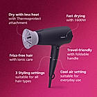 Hair Dryer- Powerful Drying with Less Heat I Advanced Ionic Care for smooth and Shiny Salon Like Looks , 1600 W I Men and Women , Cool Shot , ThermoProtect Care , Travel friendly BHD318/00