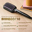 Hair Straightener Brush- | Everyday Styling with Kerashine Care in 5 mins , ThermoProtect Technology I Natural Straight, Shiny and Frizz Free Hair , Triple Bristle Design BHH880/10