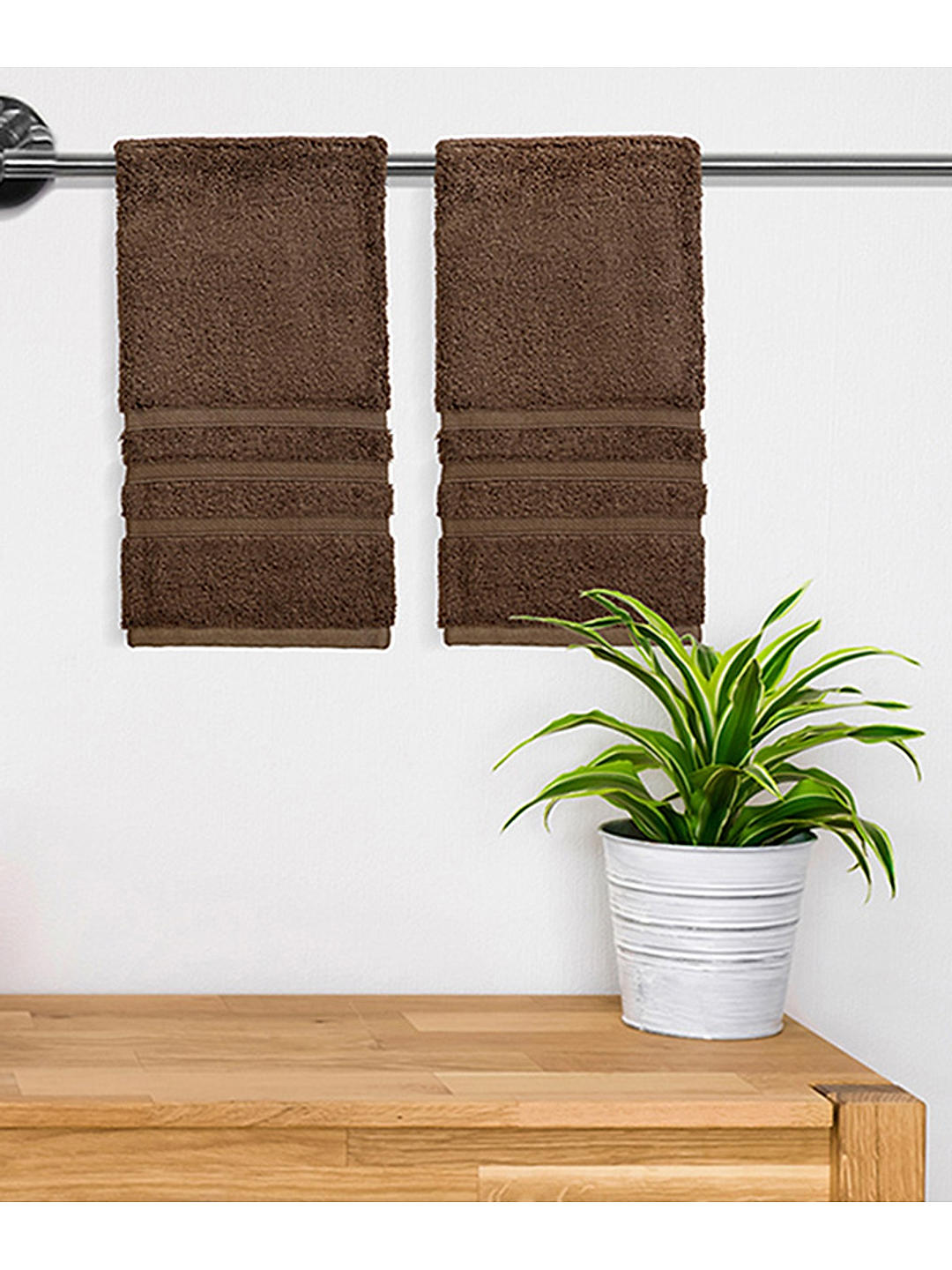 Kalpavriksha 550 gsm 100% Organic Cotton Soft & Fluffy Coffee Brown Hand Towel