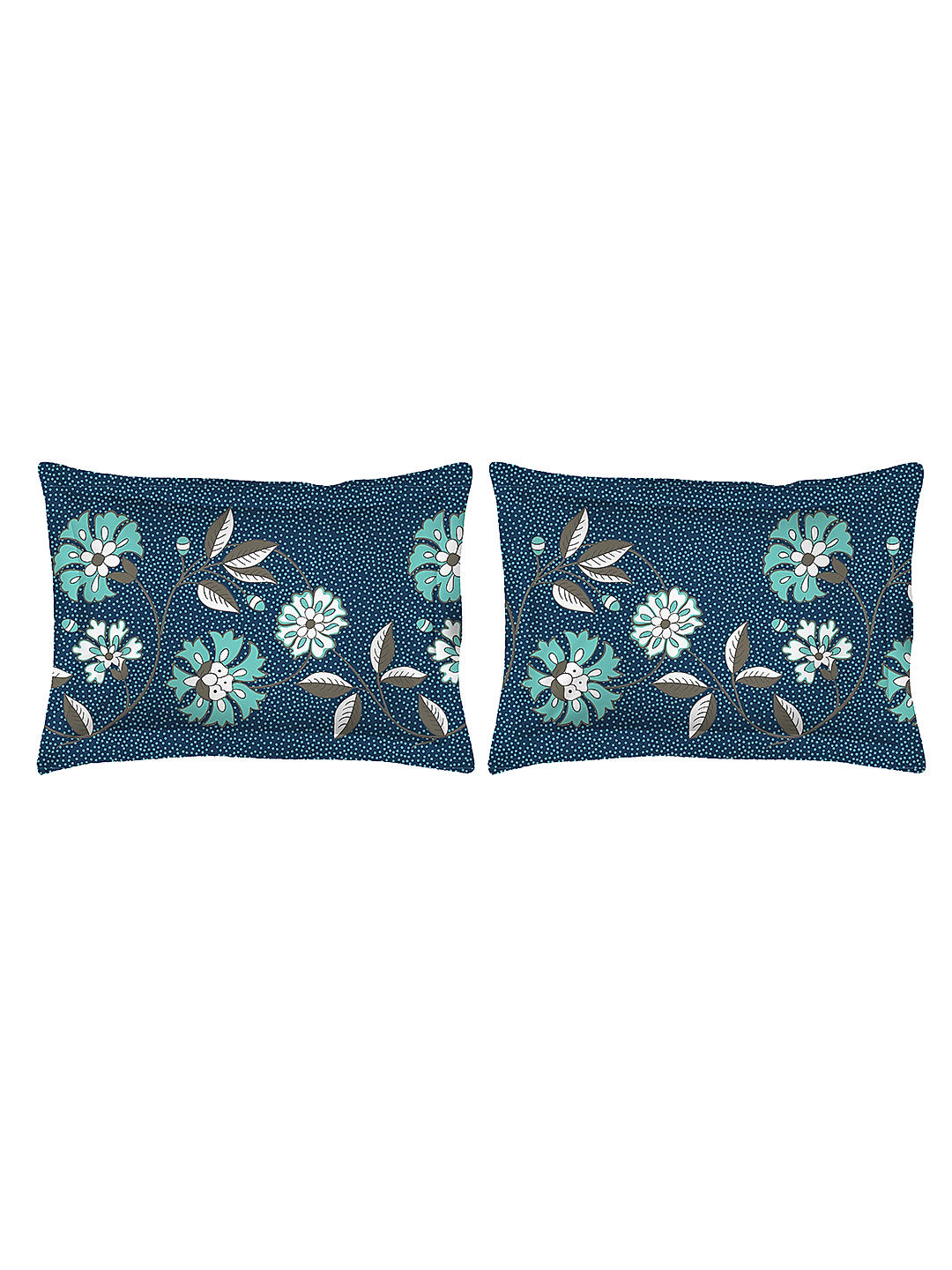 Erica Colorful Pure Cotton 112 Tc Double Bedsheet Set (Blue & Teal)