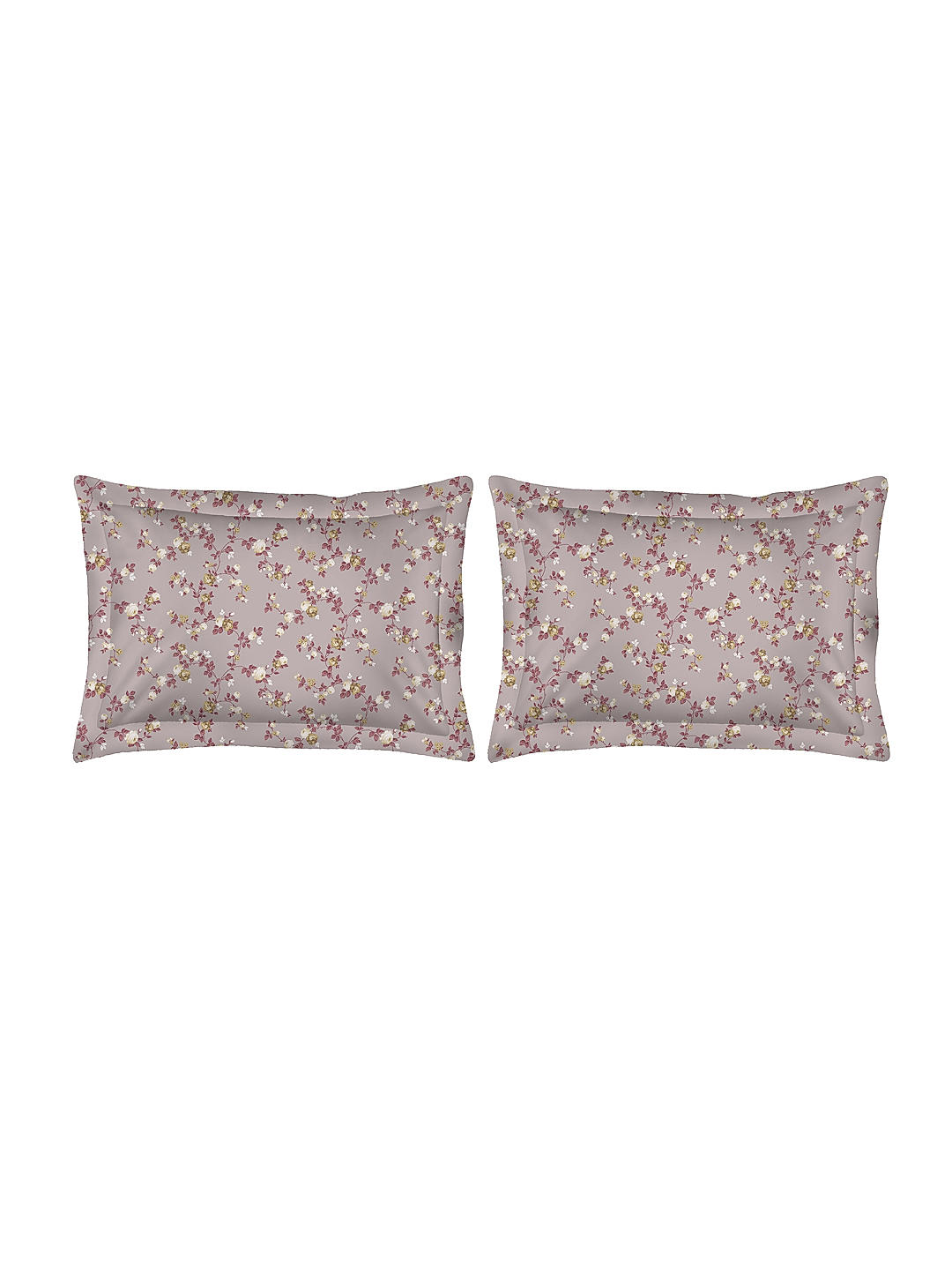 Iris Gaze Cotton Fine Grey  Colored Floral Print King Bed Sheet Set