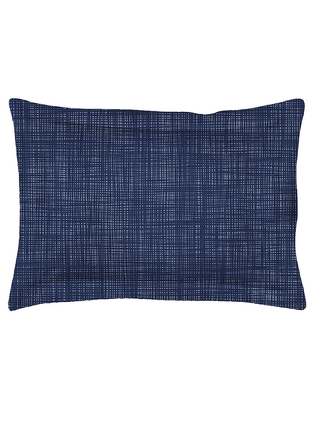 Gauze Textured Pure Cotton 160 Tc Single Bedsheet Set (Blue)