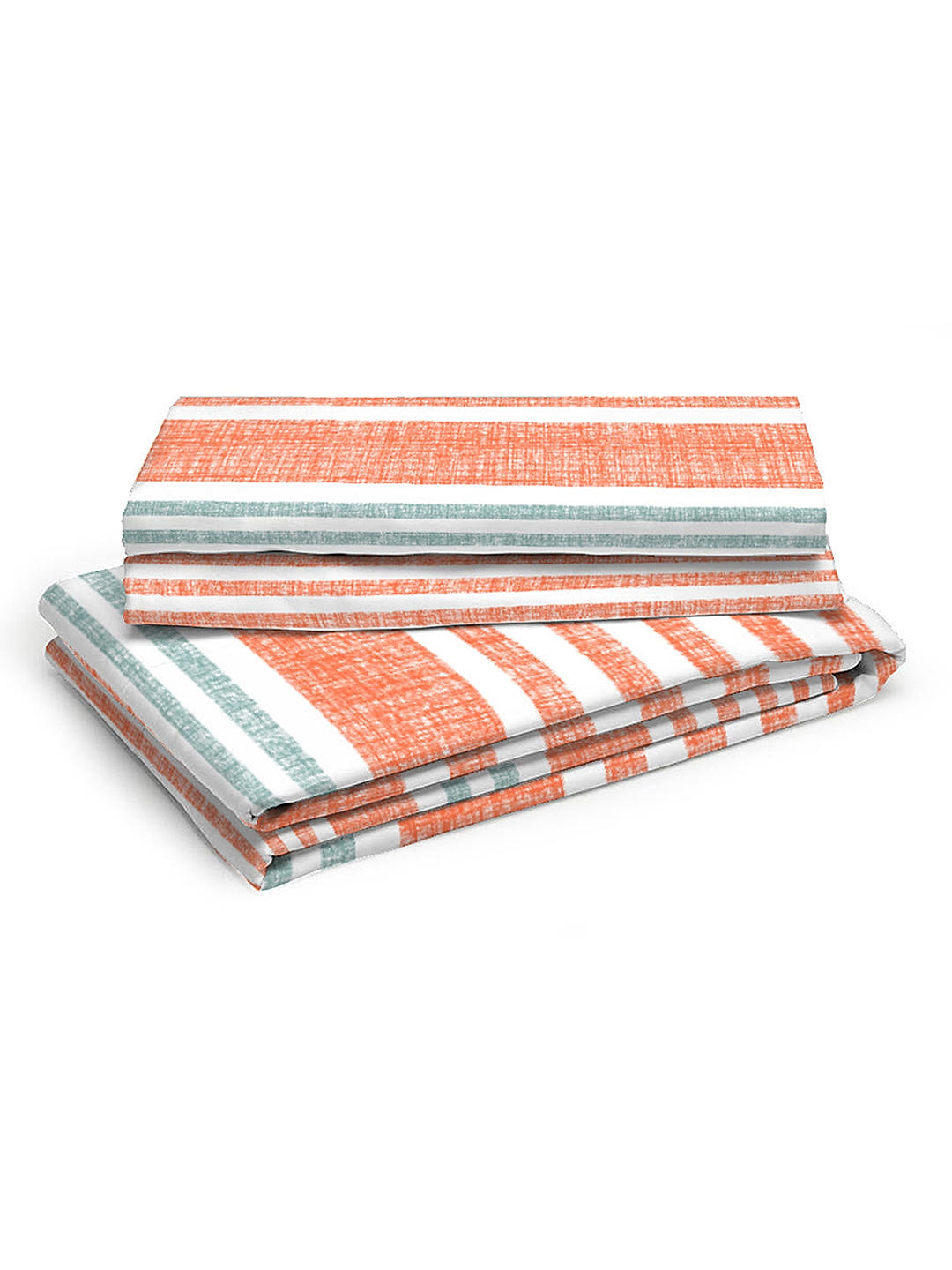 Iris Gaze-1 100% cotton Fine Orange Colored Stripes Print King Bed Sheet Set
