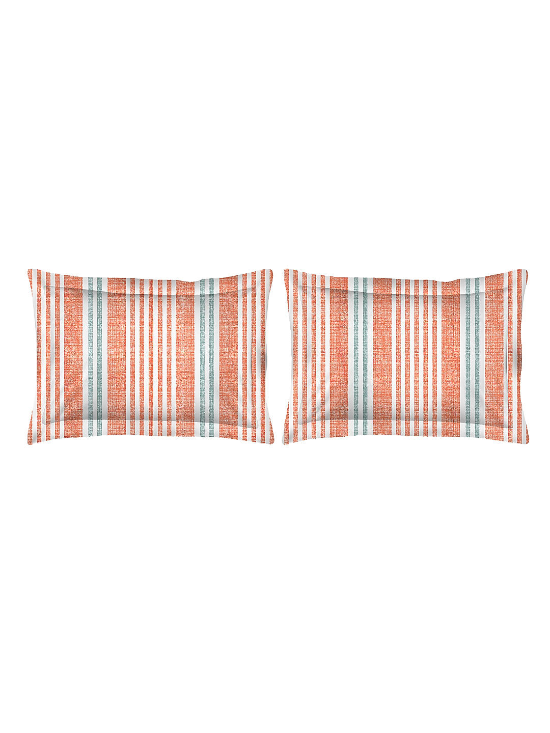 Iris Gaze-1 100% cotton Fine Orange Colored Stripes Print King Bed Sheet Set