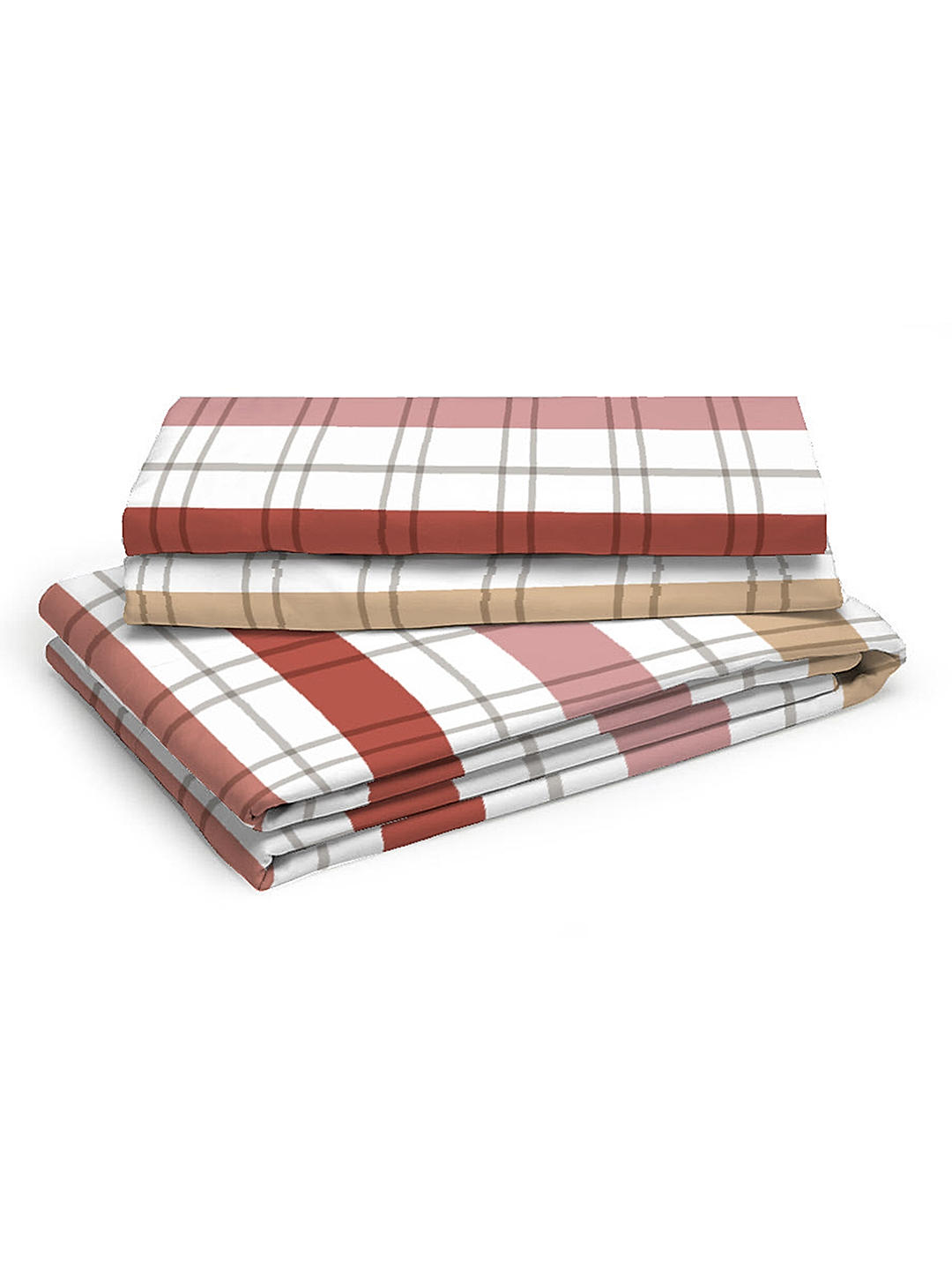 Akira 2 225 TC Chief Value Cotton Super Fine Multi Colored Checkered Print King Bed Sheet Set