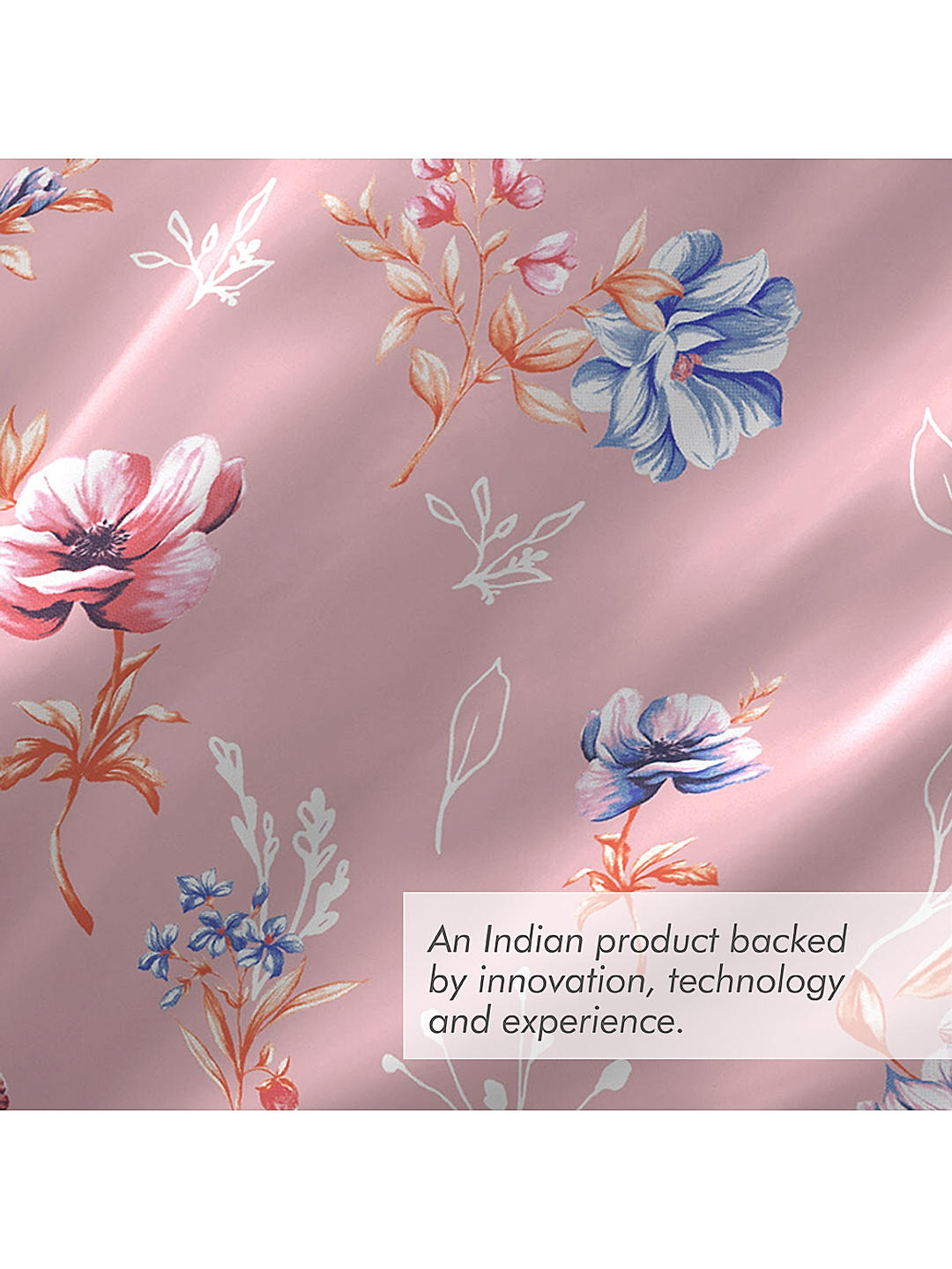 Iris Gaze Cotton Fine Peach Colored Floral Print King Bed Sheet Set