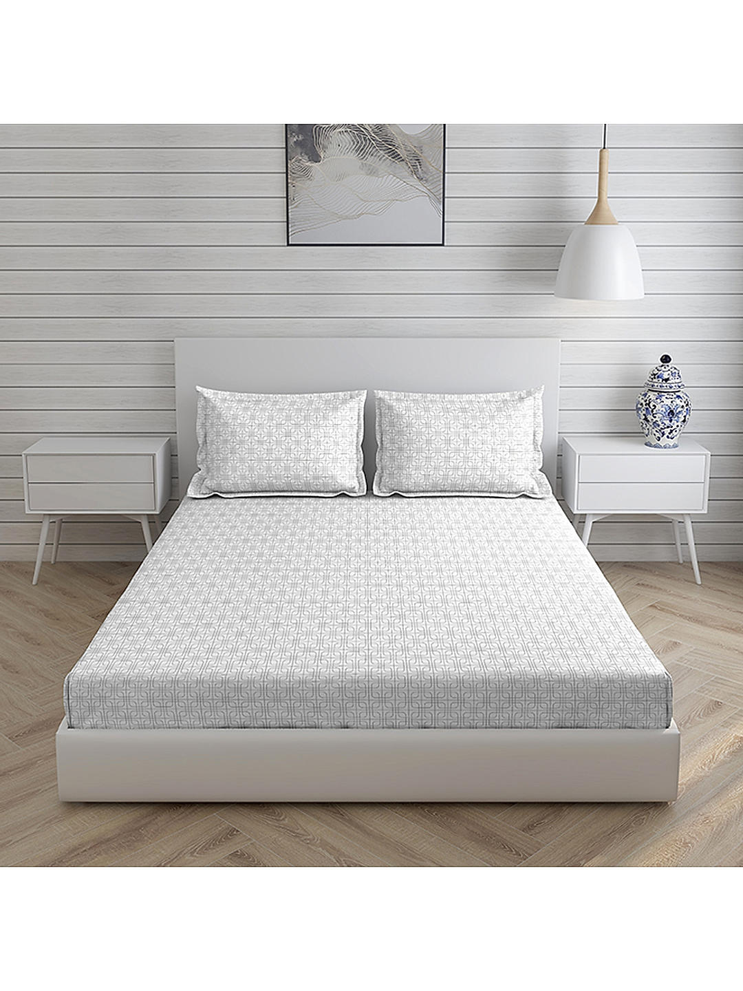 Cottage Garden 100 Cotton 300 TC King Sized Double Bed Sheet Set